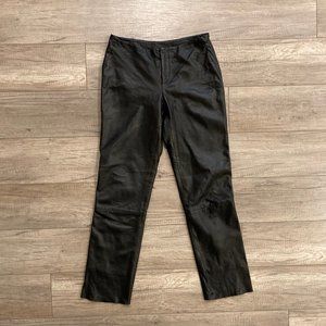 Women's Black Leather Banana Republic Pants - Size 0